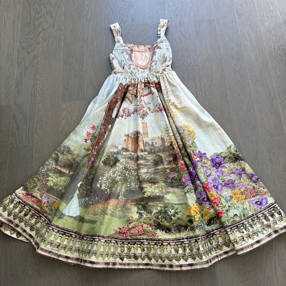 Alice + Olivia Guinevere Floral Damask Bustier Dress Dusk To Dawn - Size 2 - Picture 2 of 11